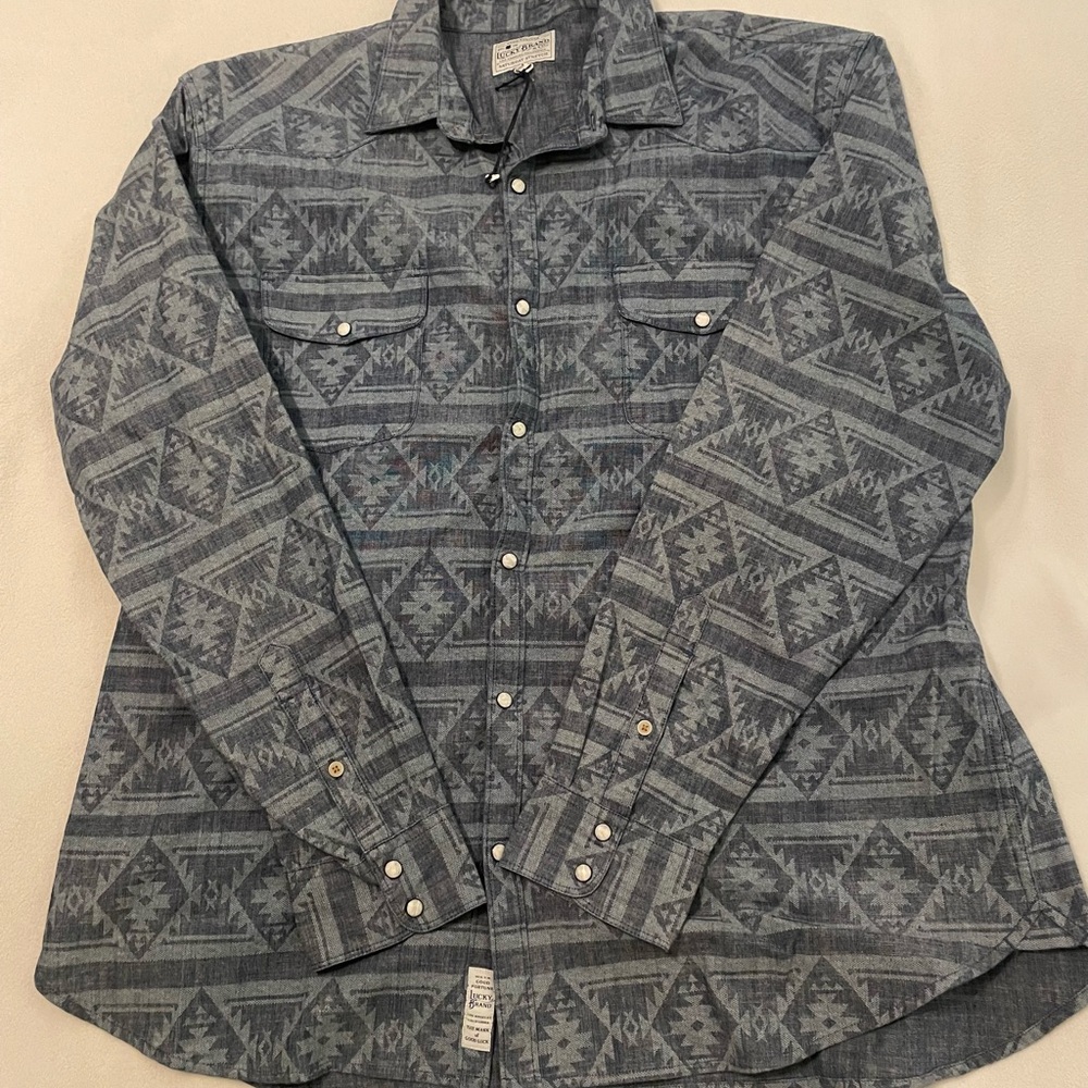 Lucky Brand Mens Long Sleeve Button Down Shirt XXL Southwest Pattern
